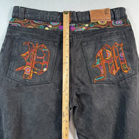 P Miller Jeans Mens Black 40 Straight Leg High Rise Dark Wash - Picture 9 of 14